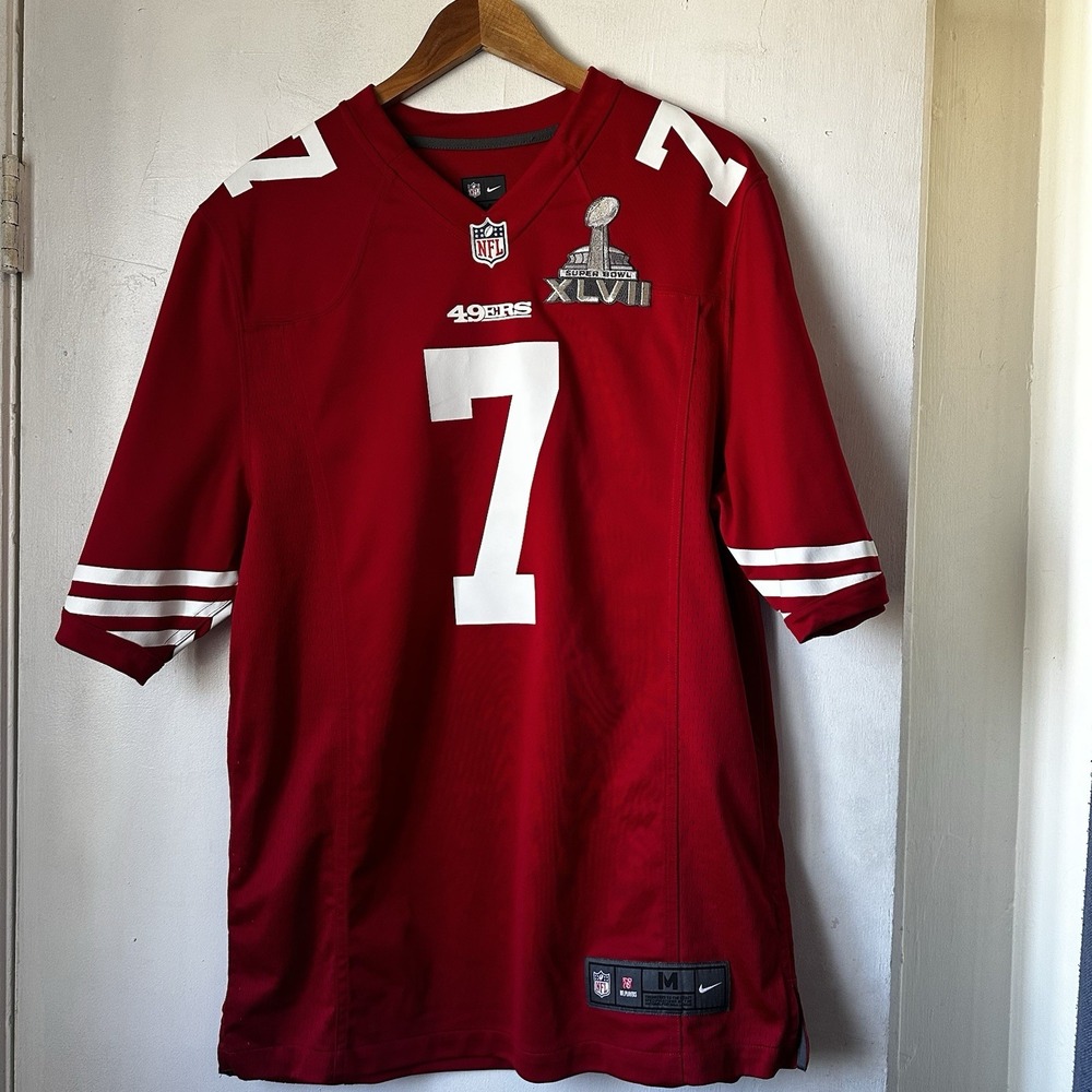 Nike San Francisco 49ers Colin Kaepernick #7 Super Bowl XLVII Red Jersey Mens M